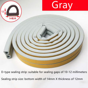 6m/12m/24m DIEP +Big D Shape Window Seal Strip Self-adhesive Rubber Weather Stripping Door Windproof Insulation Noise Tape