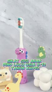 Momosee Sikat Gigi Anak Dino Lucu Sikat Gigi Bayi lembut BPA Free 1Pcs Sikat Gigi Anti-Slip XH092