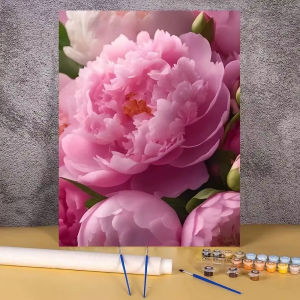 Bandai | Painting By Numbers On CanvasItem DecorationFlowers Vasecherry BlossomWall Art PictureDiy SetHandworkFramelessPaint Kit