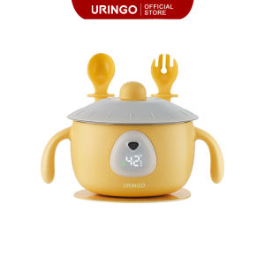 URINGO Smart Thermostat Stainless Steel Baby Food Supplement Bowl Childrens Tableware with Suction Base (450ml)