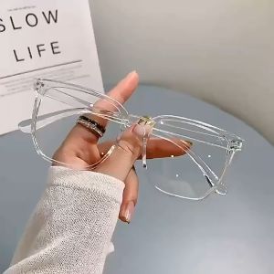 GGS Kacamata Transparan Anti Radiasi Bingkai Persegi Hitam Clear Gradient Fashion Wanita Pria Gaya Korea Style Square Terbaru KC004