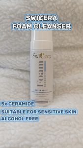 Pembersih buih pelembap SWICERA | Dengan 5X Ceramide Anti-radang jerawat ekzema kemerahan kulit sensitif dirumuskan di Switzerland | 5 (150mL)