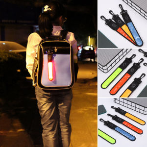 Backpack Reflective Strip Cycling Hiking Bag LED Reflector Light Reflect Bag Night Safety Walking Running Safety Bag Pendant
