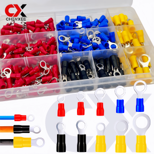Insulated Crimp Terminal Kit Ring Spade Butt Connectors Wire Terminals Electrical Connector Assortment Set for Automotive Wiring