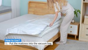 ODOROKU x Taili Rollable Mattress Vacuum Bag 240X100cm Oversized Vacuum Bags Foam Mattress Vacuum Storage Bags Waterproof Reusable Twin Mattress Vacuum Bag King Vacuum Seal Mattress Cover Bedsheet Blanket Double Zipper Seal Airtight Valve