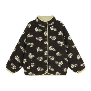 Floral Retro Furry Collar Jacket