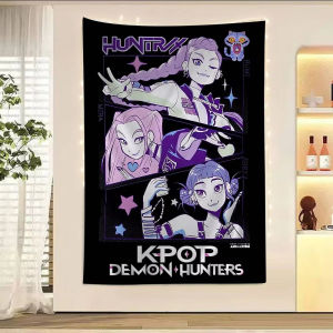 Popular Anime K-Pop D-demon H-hunters Printed Large Wall Tapestry Hanging Tarot Hippie Home Decor Blanket Decoration Tapestry