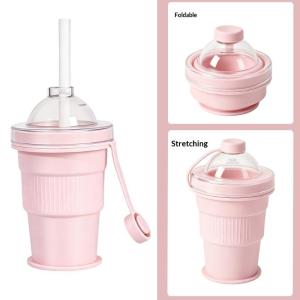 Silicone Folding Ice Hockey Cup Mold Reusable Easy Demold Ice Making Box for Home Kitchen Outdoor Travel Use