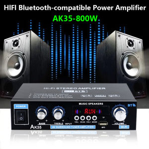 AK35 800W Home Power Amplifier 2 Channel Bluetooth 5.0 Surround Sound FM USB Remote Control Mini HIFI Digital Stereo Amplifiers