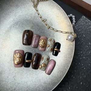 Hand-Painted Cat Eye Design Wearable Nail Art White And Beautiful Pure Handmade Dream Wisteria Purple Series from Mainland China