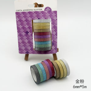 Shiny Powder Tape Fine Bleed Line Border Line Washi Tape 5 Millimeters Office Supplies Stationery Polymeric Simple Style
