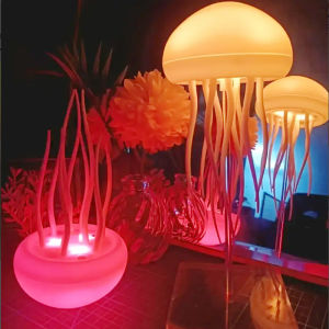 Cartoon Dancing Jellyfish Night Light RGB Gradient Cute Jellyfish Bedside Lamp Voice Control Charging LED Night Desk Lamps