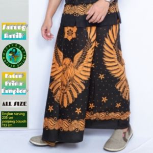 Batik Pria Dewasa Baju Setelan Sarung Kemeja Batik Full Furing Casual Formal Full Furing Promo Batik Wisanggeni Solo Motif Garuda Hitam Kuning