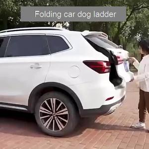 Portable Folding Pet Stairs for Dogs - Indoor/Outdoor Plastic Dog Ramp Ladder Large Dog On-Board Auxiliary Step Ladder
