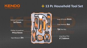 Kendo 13pcs Household Set Save space and easy for storage Tool Set DIY Set 86129