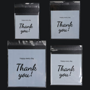 100pcs/lot 4 Sizes Thank You Printed OPP Self-sealing Bags Small Gift Bags For Candy Jewelry Display Packaging Party Decoration