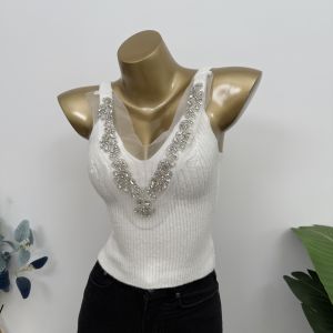 Áo Ba Lỗ Ren Đính Hạt Khoét Sâu Màu Trơn Dáng Ôm Cho Nữ Mùa Thu Đông Áo Ba Lỗ Dệt Kim Che Vai Phụ Áo Ba Lỗ Phong Cách Đường Phố