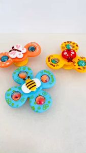 [HÌNH CLIP THẬT] Set 3 đồ chơi con quay spinner hình côn trùng có nút hít silicon dán kính/ dán bàn con xoay 360 độ