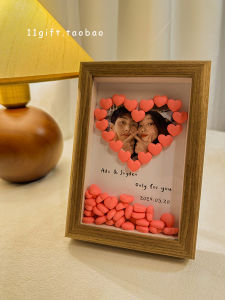 Handmade Heart Puzzle DIY Material Package Table Decoration Couple Real Person Photo Frame Decorative Picture Frame Small Gift