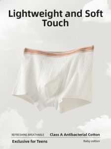 Miiow | Childrens Breathable Cotton Underwear Boys Flat Angle Pants High Elasticity Comfortable Inner Cotton Crotch A-Class Cotton