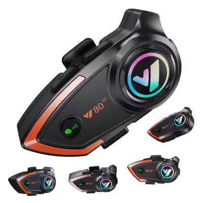 INTERCOM Y80 2X HEADSET HELM BLUETOOTH 5.3 WATER RESISNTANT IPX67 PAIRING 2 WAY ALL TYPE INTERCOM BEST QUALITY SELECTION INTERCOM