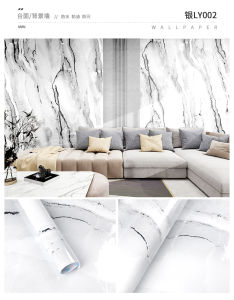 60X200cm Gilding Marble Wallpaper 200℃ Heat Proof Glossy Sticker waterproof oil proof film for Stove Kitchen Table Cabinet Wardrobe DIY Self Adhesive Wall Sticker Gold Silver