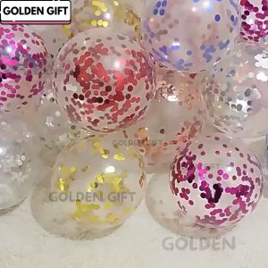 PACK ISI 100 balon latex transparan isi confetti 12 inch / balon bening isi confetti