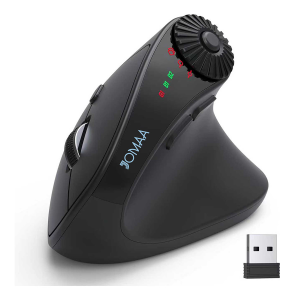 JOMAA | JOMAA Right Hand Wireless Vertical Mouse with Adjust Knob Bluetooth Ergonomics Mice for Computer Laptop Tablet Windows