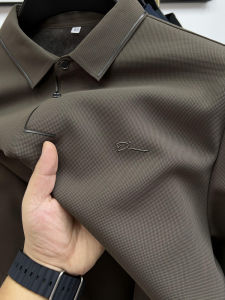 High-End Long Sleeve Fleece Lined Thickened Winter T-Shirt for Middle-Aged Men Business Casual Warm Collar Top Dad Clothes