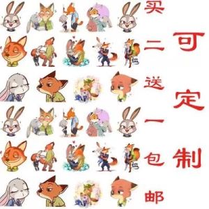 3D Crazy Animal City Nick Fox Tattoo Stickers Judy Rabbit Cartoon Children Waterproof Cosplay Decals Home Decor Other