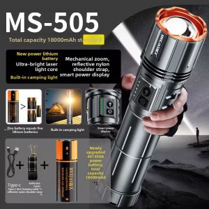 MEEJAS | High Beam Laser Flashlight Rechargeable Large Capacity