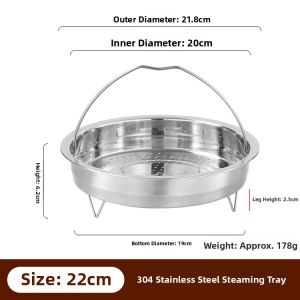 Stainless Steel 304 Steamer Pan Electric Rice Cooker Water Separation Steaming Vegetable Steamer Breakfast Steamer Rack Carrier
