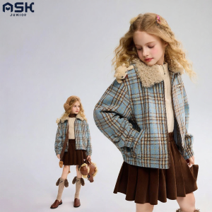 Ask Junior | Girls New Style Check Tweed Coat