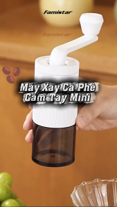 Máy Xay Cà Phê Mini Cầm Tay Cao Cấp Famistar  Lõi Gốm Xay Hạt Giữ Trọn Hương Vị Nhỏ Gọn Tiện Lợi
