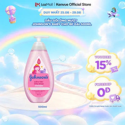 Dầu gội óng mượt cho bé gái Johnsons Active Kids Shiny Drops Shampoo 500ml
