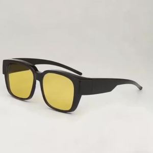 2PCS Trendy That Can Be Worn over Other Glasses Sun Glasses for Driving Riding Wrap Around Fit Over Sunglasses Square Shades