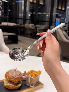 Muỗng Inox Cán Dài Hoạ Tiết Sang Chảnh Cho Nhà Bếp / Khách Sạn / Thìa ăn tráng miệng