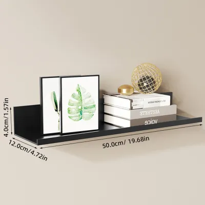 Aluminum Alloy Floating Living Room Shelf — Bedroom Wall-Mounted Decor Shelf & Bathroom Storage Rack for Displaying Books Plant