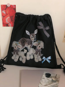 Túi Đeo Vai Dung Tích Lớn Dễ Thương in Hình Cừu Túi Đeo Vai Vải Canvas Túi Đựng Đồ Dùng Du Lịch Thường Ngày Cho Thanh Thiếu Niên