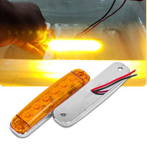 2PCS 6LED Car External Side Marker Light 12V 24V Turn Signal Indicator Light Trailer Rear Warning Rear Light For Car Truck Lorry