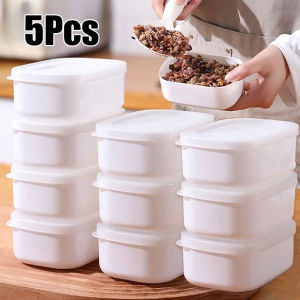 5Pcs Crisper Box Rice Packaging Freezer PP Material Resistant High Temperatures Microwave Heating Mini Space Saving Frozen Food Storage Preservation Box