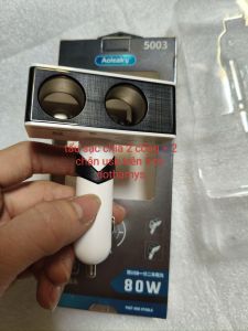Tẩu sạc chia 2 chân tẩu+ 2 chân usb trên xe ô tô