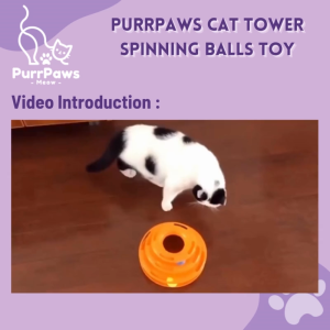 PurrPaws Cat Tower Spinning Balls Toy 3 Layers Tower Toys Mainan Kucing 逗猫玩具