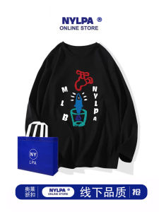 Áo Thun Cotton Dài Tay in Họa Tiết Sáng Tạo NYLPA Dành Cho Nam Và Nữ Mùa Xuân Thu Cổ Tròn Phong Cách Thường Ngày Thoải Mái