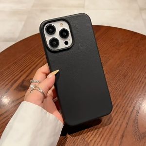 Tri-Town Luxury Shockproof Case for IPhone 17 15 13 11 14 16 12 Pro Max 16 15 14 Plus XR X XS Max Frosted Imitation Skin Pattern Simple Cover