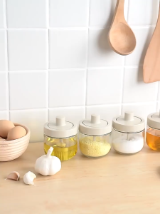 PVN89514 Lọ Đựng Gia Vị Thủy Tinh 300ml  Có Thìa Chống Ẩm – Hũ Đựng Gia Vị Nhà Bếp Gọn Gàng Tiện Lợi