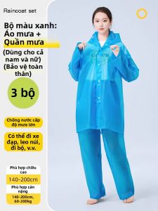 RAINCATO | Bộ Áo Mưa Dùng Một Lần Kiểu Tách Dài Cho Đi Xe Đạp Trời Mưa lớn