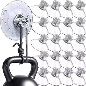 50 cái núm hút chân không Móc treo khăn nắp hình nấm Sucker dính chắc PVC đế giác hút với vít xe tường kính lưu trữ móc