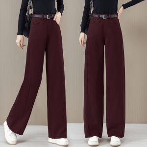 High Waist Wide Leg Jeans Womens Spring Autumn New Style Red Skinny Straight Loose Banana Jeans Denim Pants High Waist