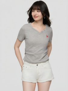 Gap | V-Neck Pinched Pleat Short Sleeve Top